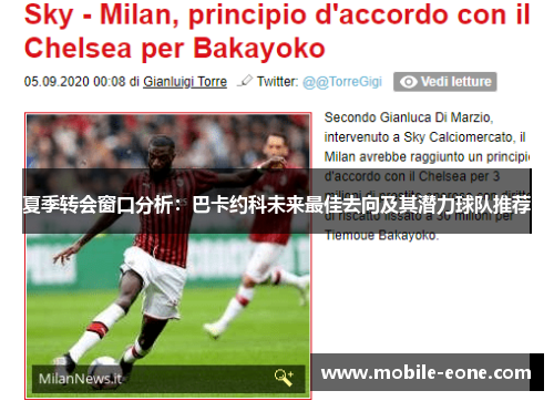 夏季转会窗口分析：巴卡约科未来最佳去向及其潜力球队推荐