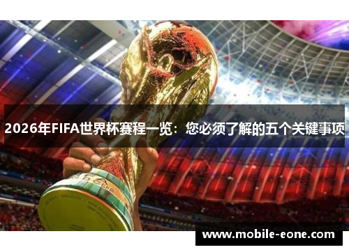 2026年FIFA世界杯赛程一览：您必须了解的五个关键事项