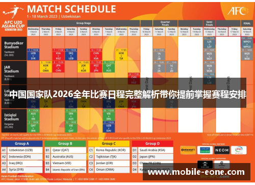 中国国家队2026全年比赛日程完整解析带你提前掌握赛程安排 中国国家队2026全年比赛日程完整解析带你提前掌握赛程安排